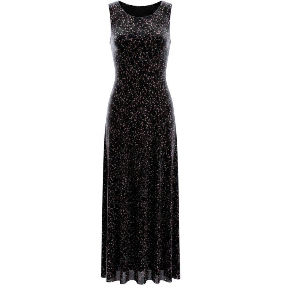 Ronni Nicole by Ouida ~ Vintage Slinky Black Formal Dress~12~Glitter‎ Leaf Vine